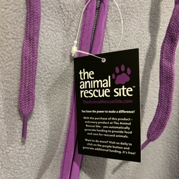 Lavender Paw Trimmed Polar Fleece Jacket Animal Rescue 5X - Picture 2 of 6